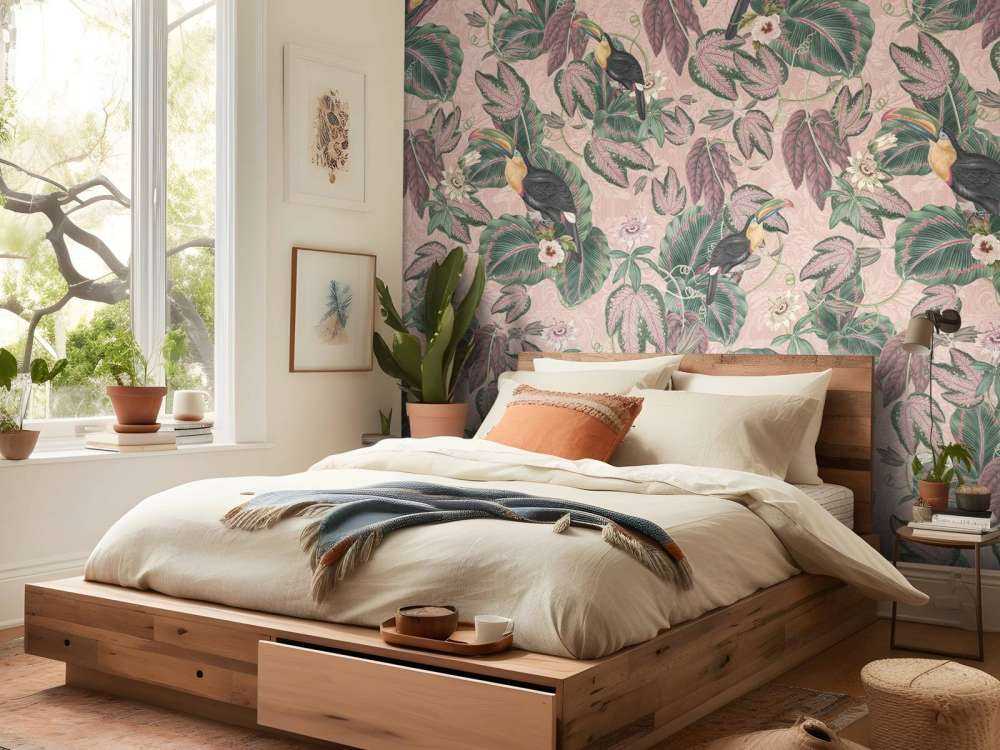 Tropische Dschungelvögel & -tukane - rosa