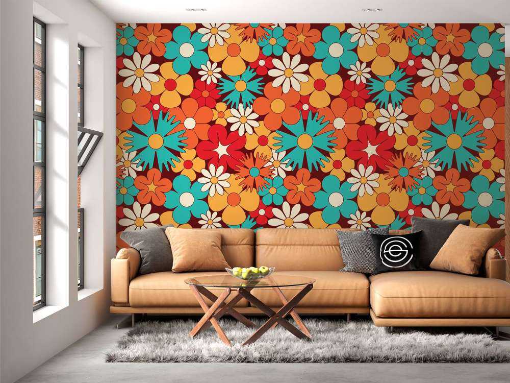 Fröhliche Retro Blumen