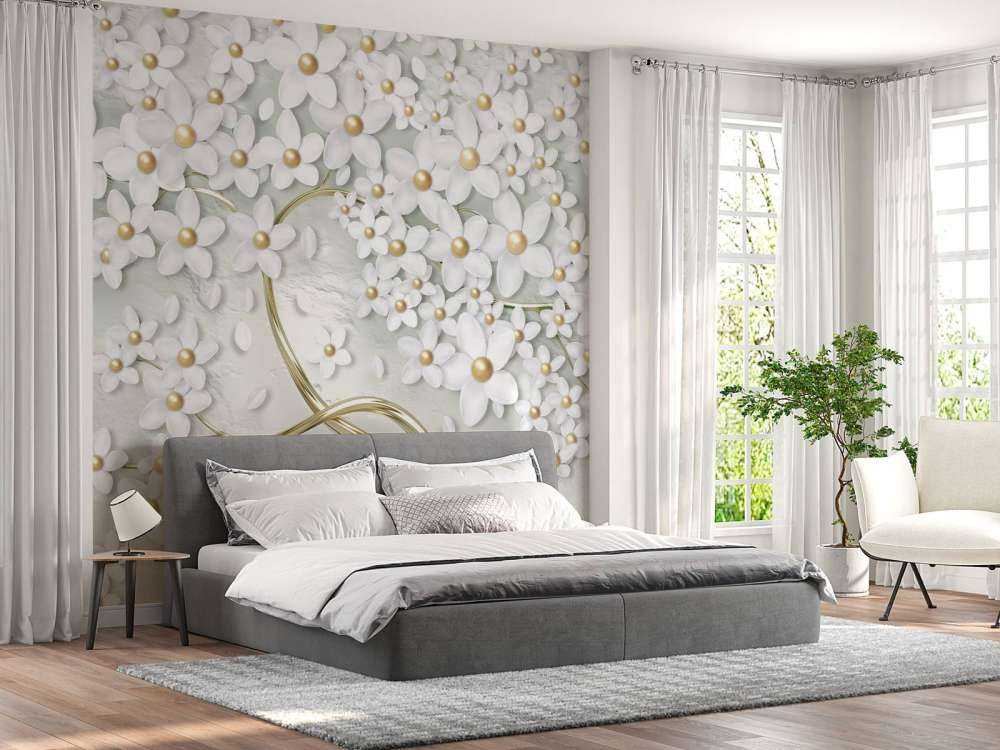 Goldene weiße Blüten