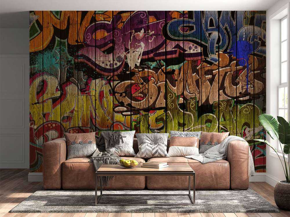 Graffiti auf Holz