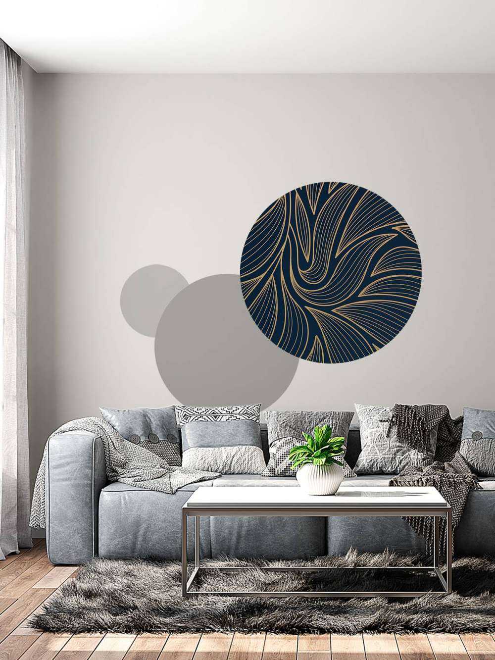 Art deco Blumen blau