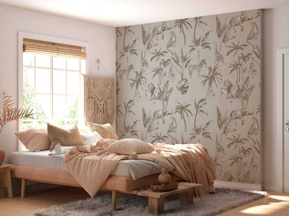 Tierisches Dschungelmuster taupe