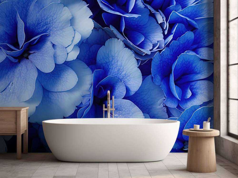 Nahaufnahme von blauen Hortensien