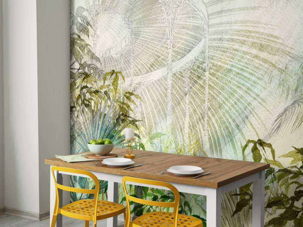 Gewächshaus mit tropischen Pflanzen