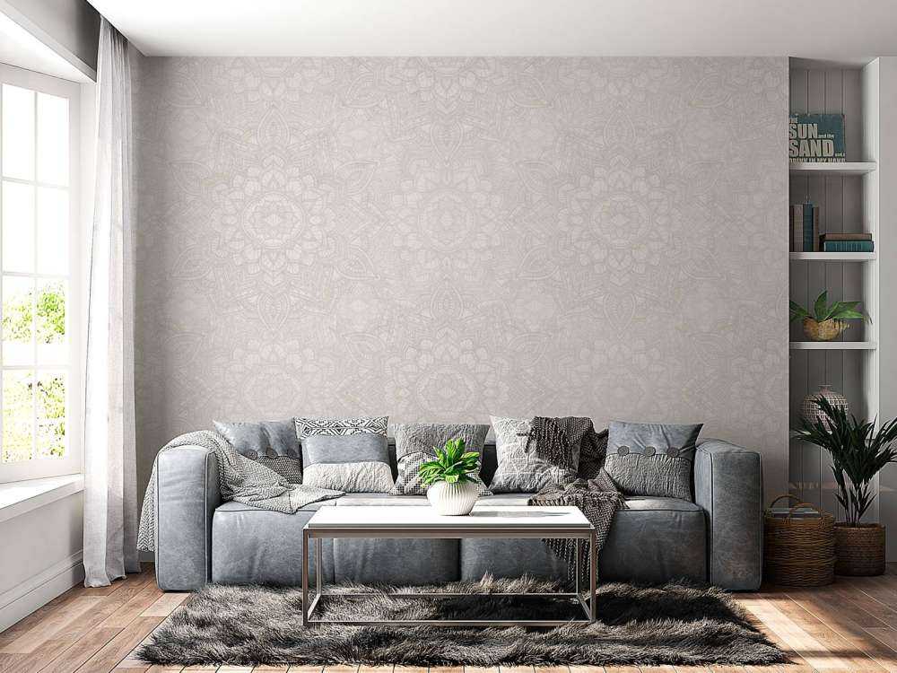 Boho Golden Mandala - neutral grau