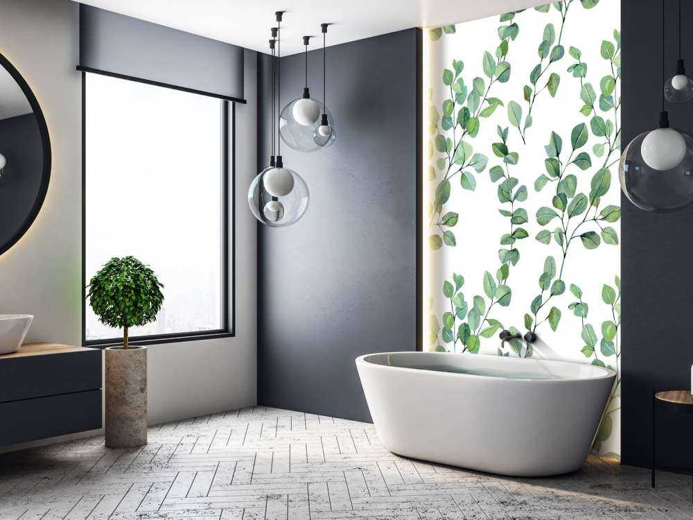 Aquarellblätter und -zweige