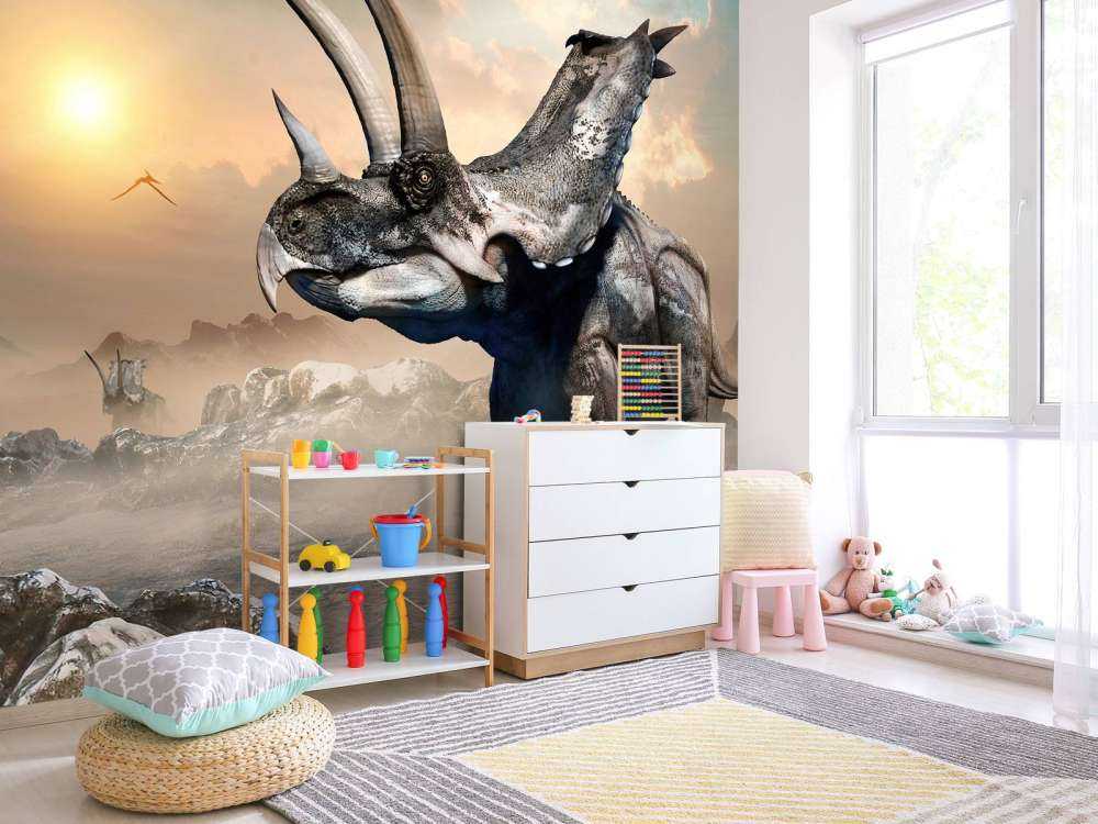 Dinosaurier im Morgennebel