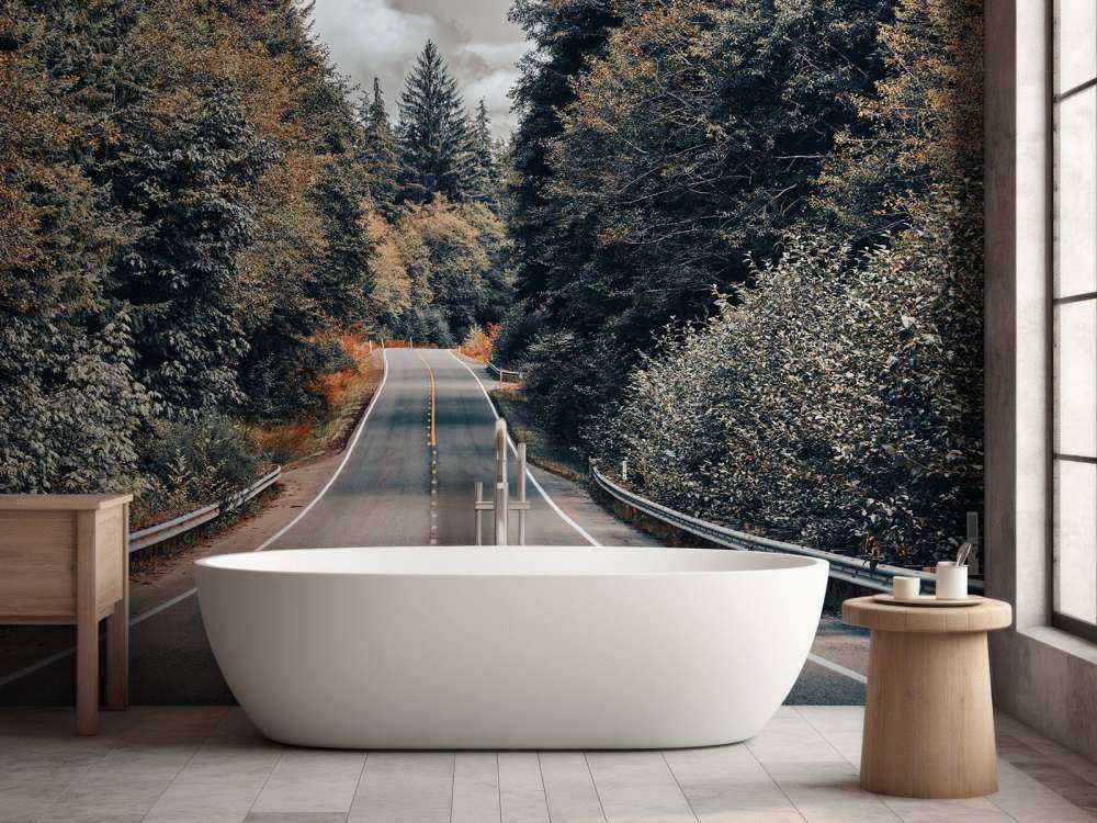 Wald entlang einer Amerikanische Straße