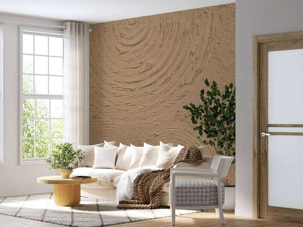 Organische Formen und Linien in Goldbraun
