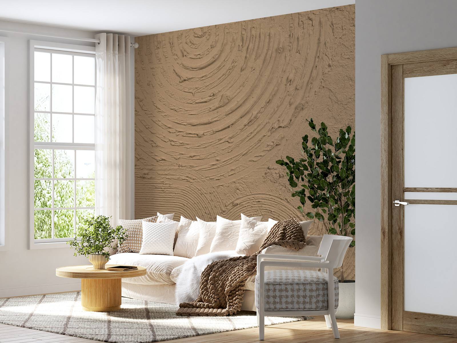 Organische Formen und Linien in Goldbraun