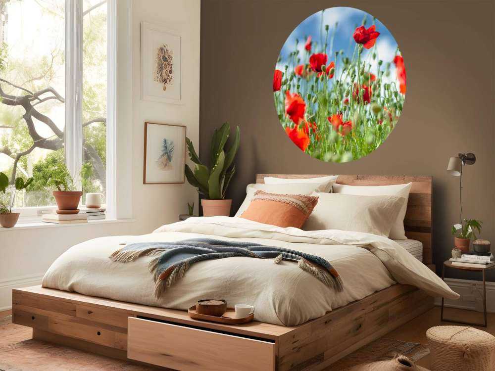 Feld mit Mohnblumen