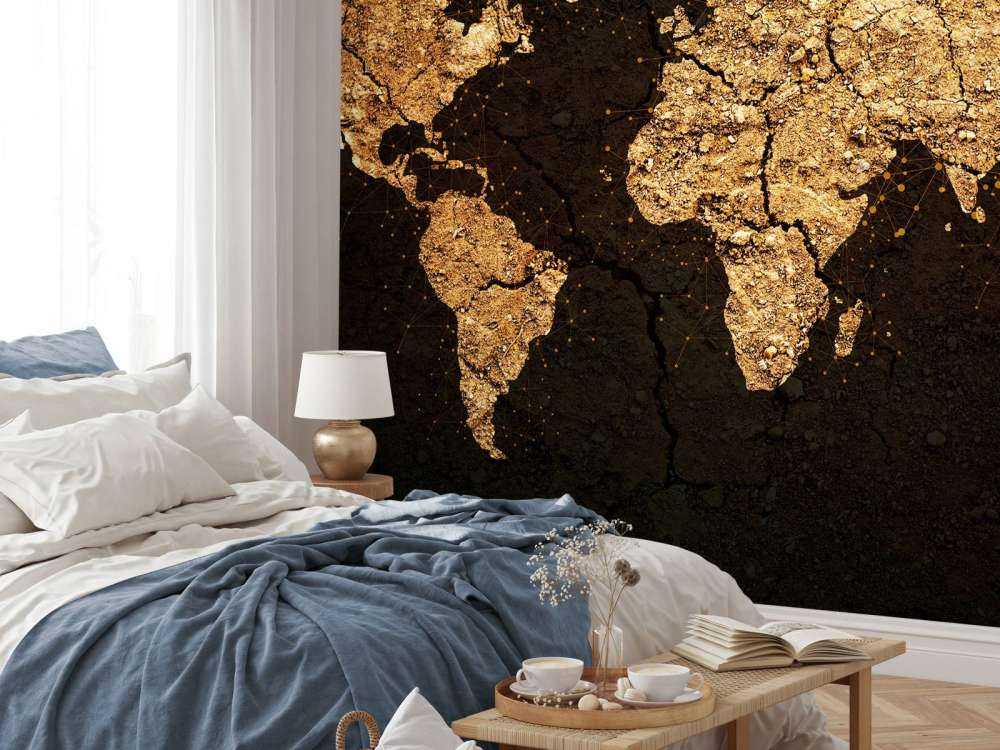 Weltkarte Gold