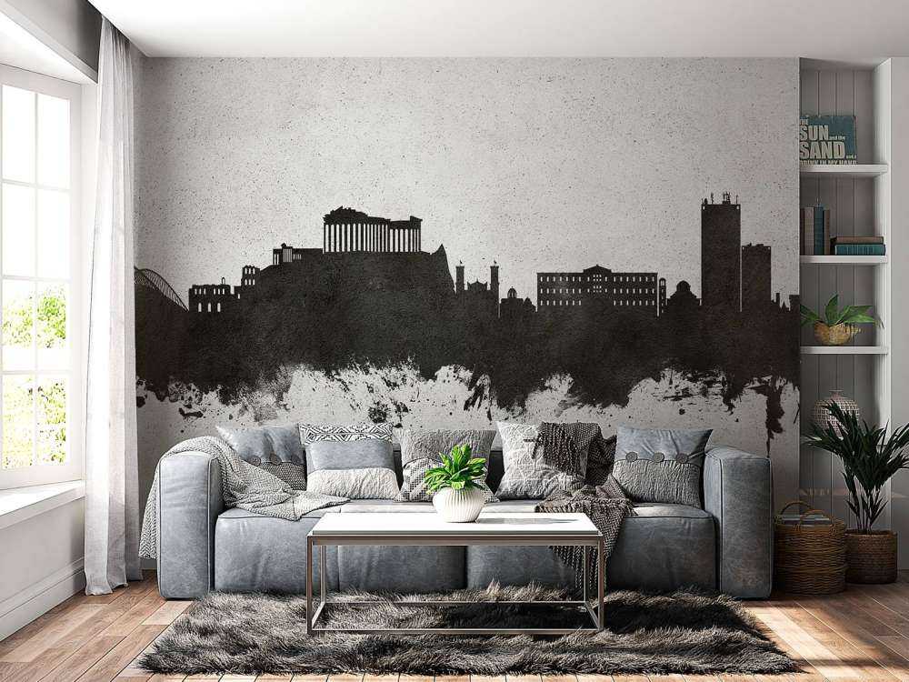 Aquarell-Skyline, Athen