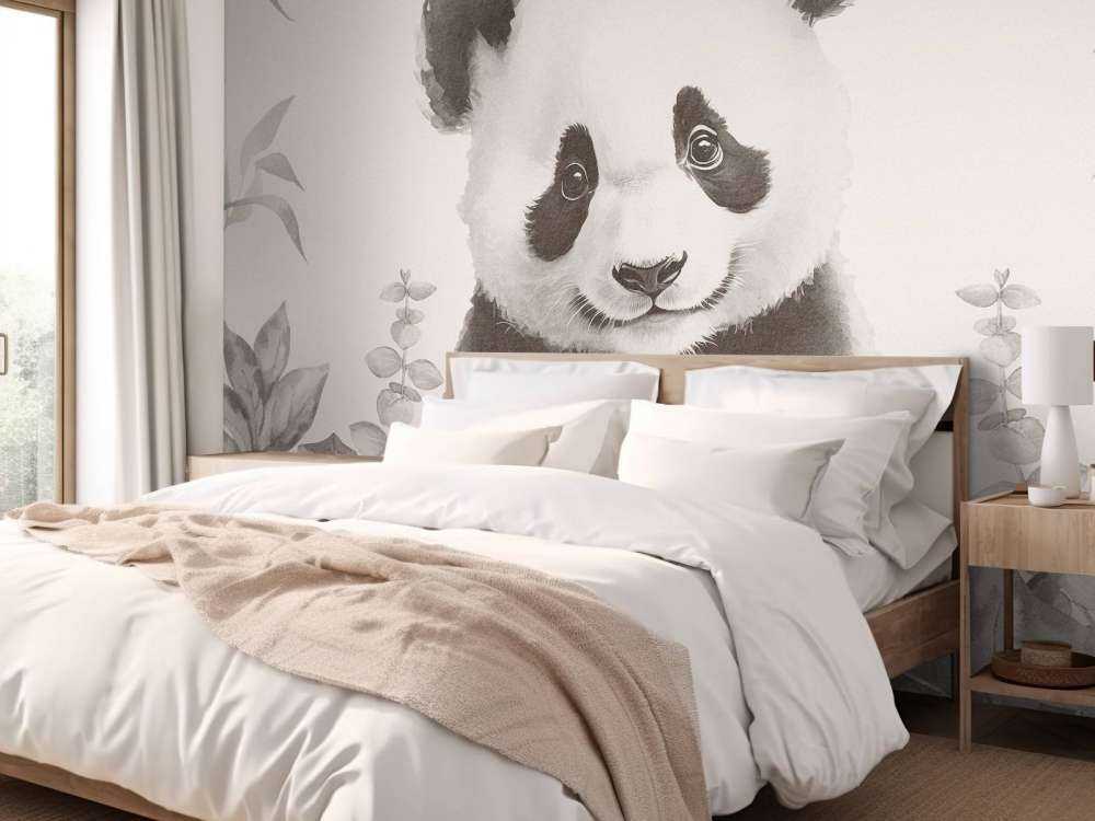 Baby-Panda im Dschungel beige