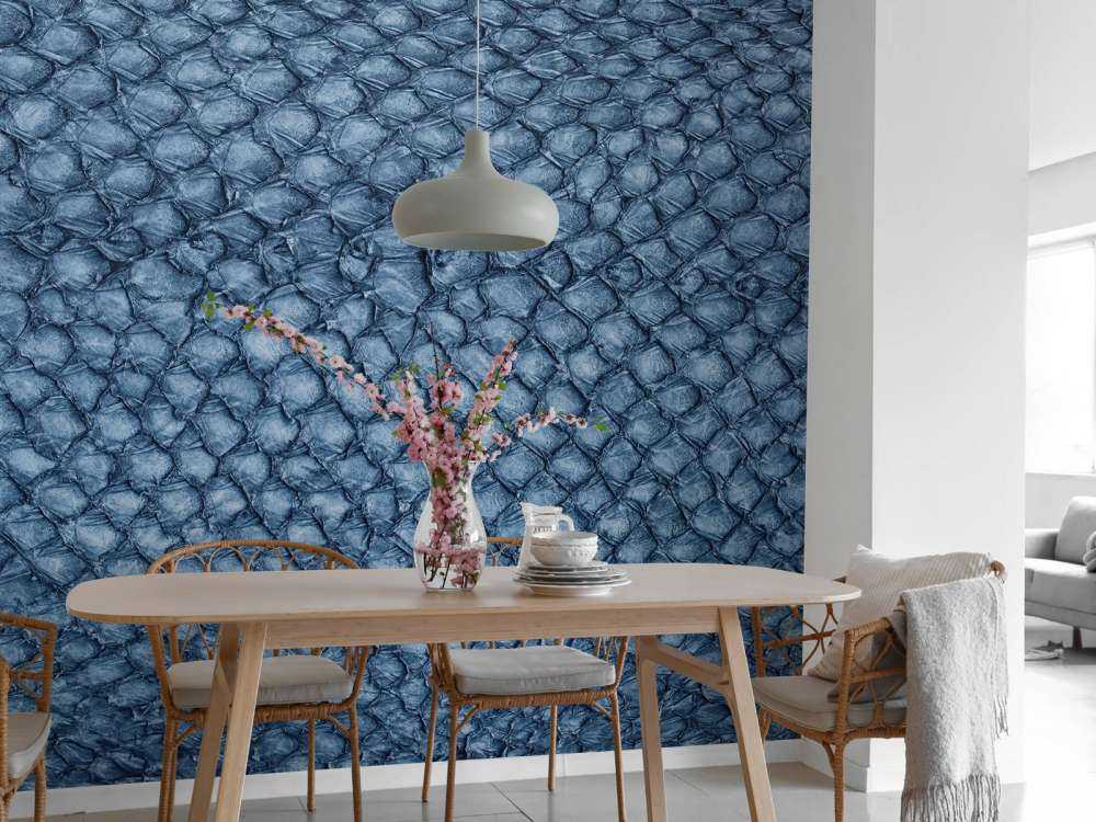 Lachshauttextur in Blau