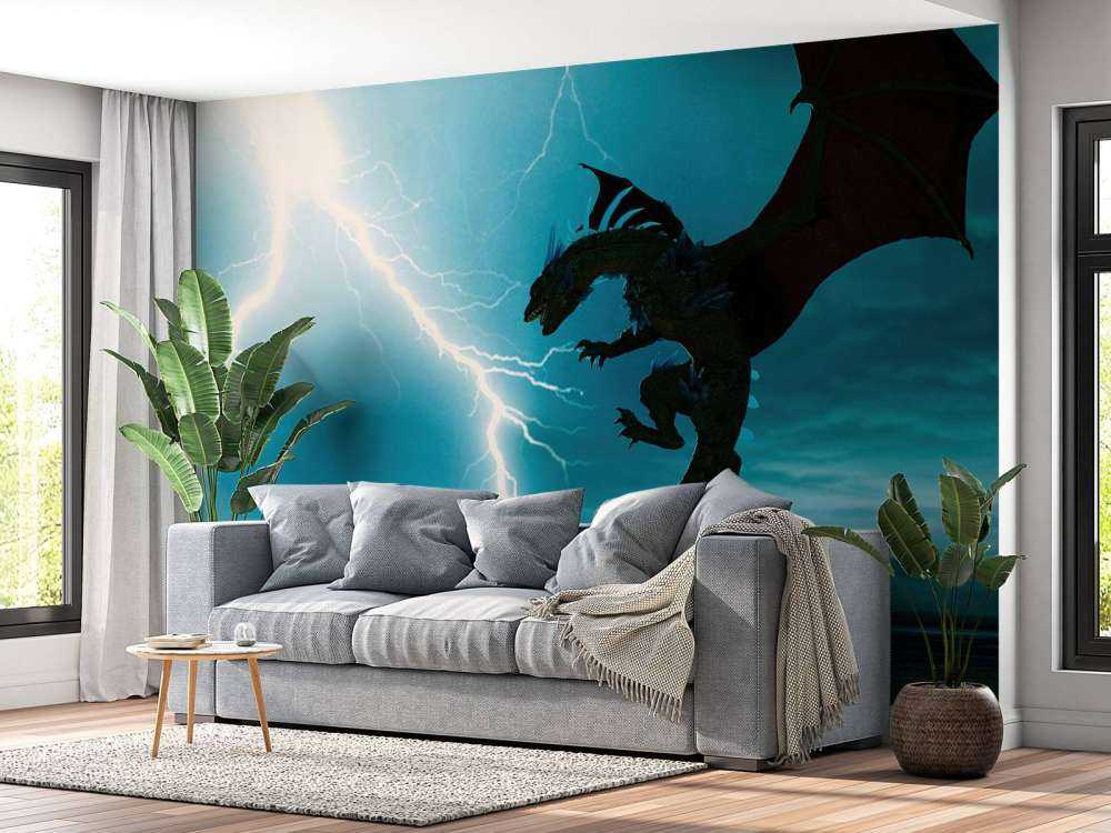 Drache bei Gewitter