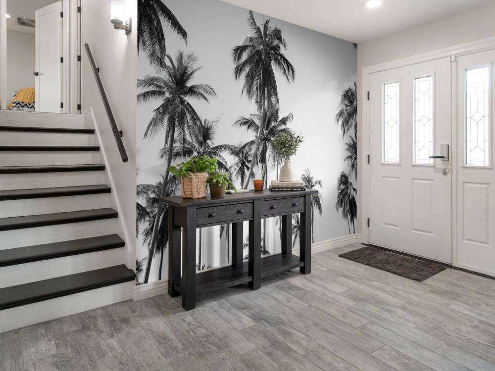 Palmen in Schwarz und Weiß