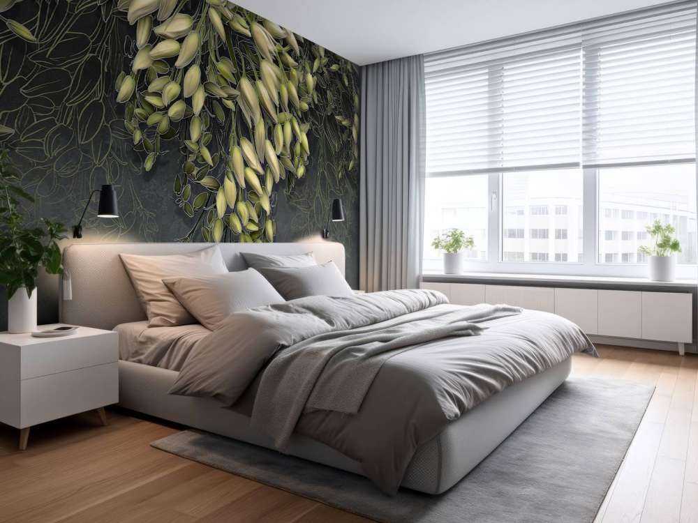 Weiße Blütenkelche auf dunkelgrauer Betonstruktur