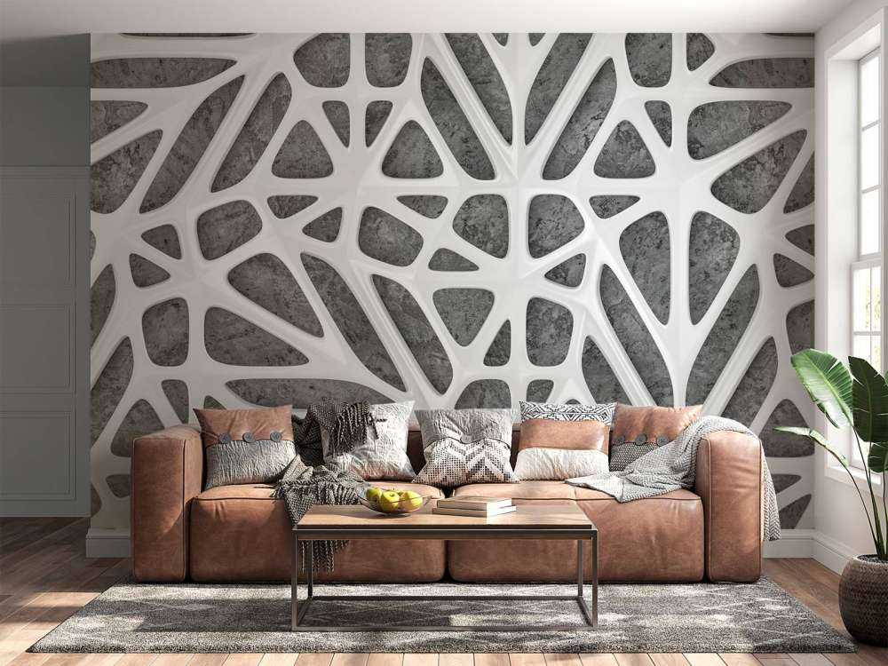 Weißes Muster auf Beton