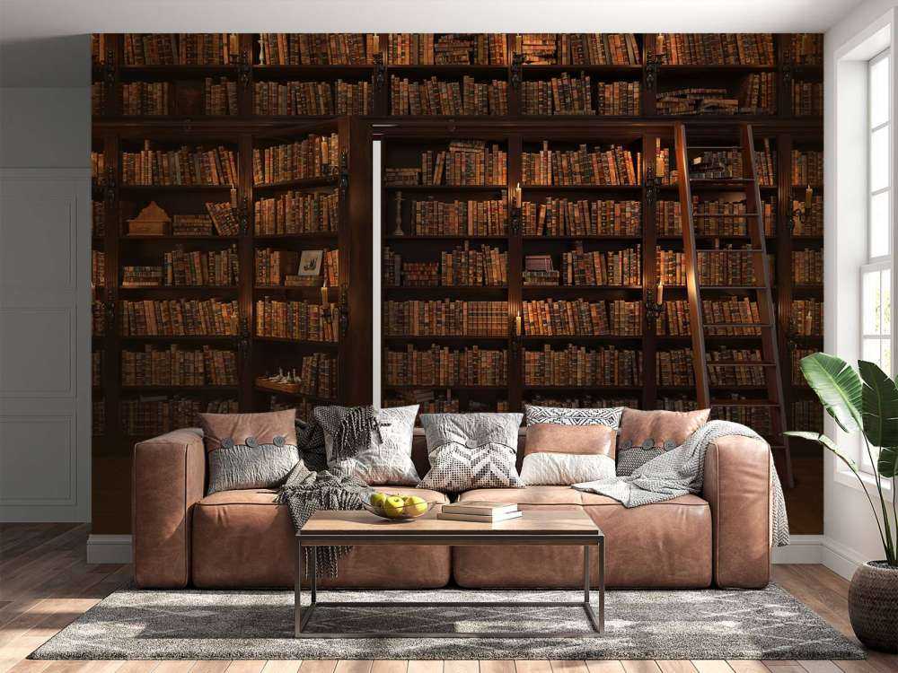 Geheime Bibliothek mit verborgener Tür