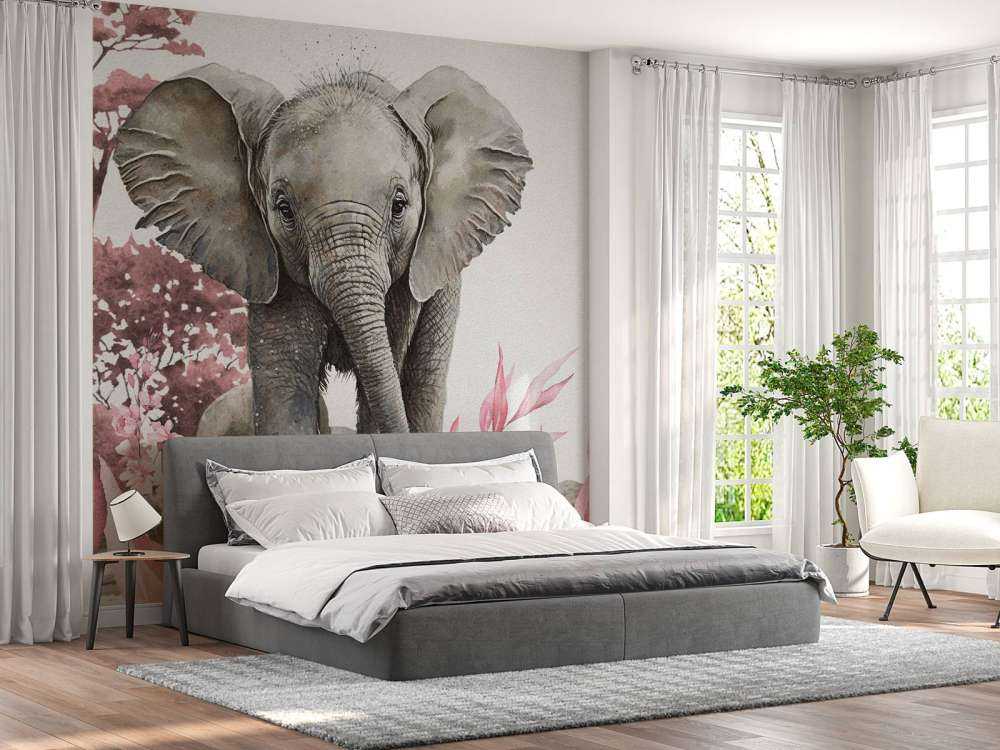 Elefantenbaby im Dschungel rosa