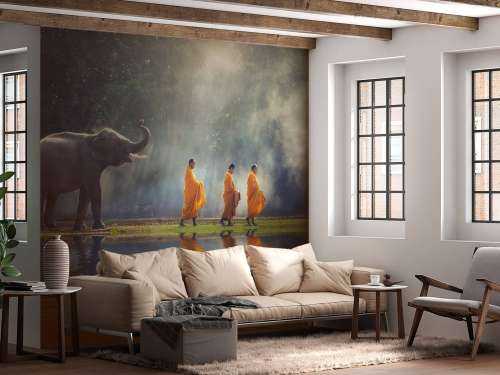 Elefant und Buddhisten