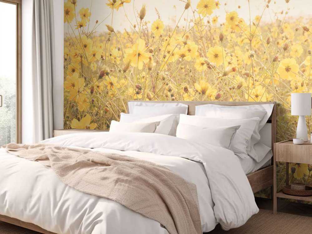 Gelbe Blumen im Vintage-Look