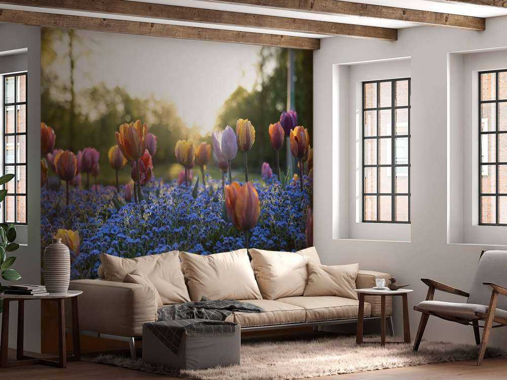 Heiteres Tulpenfeld