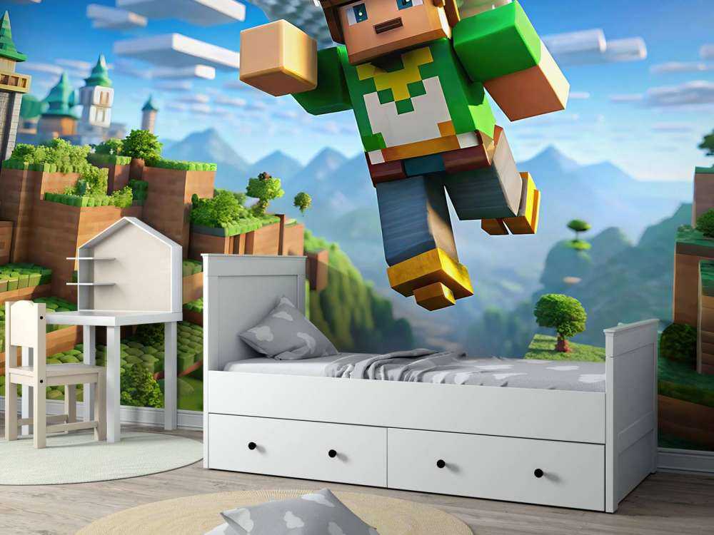 Fliegender Held des Pixelvalleys