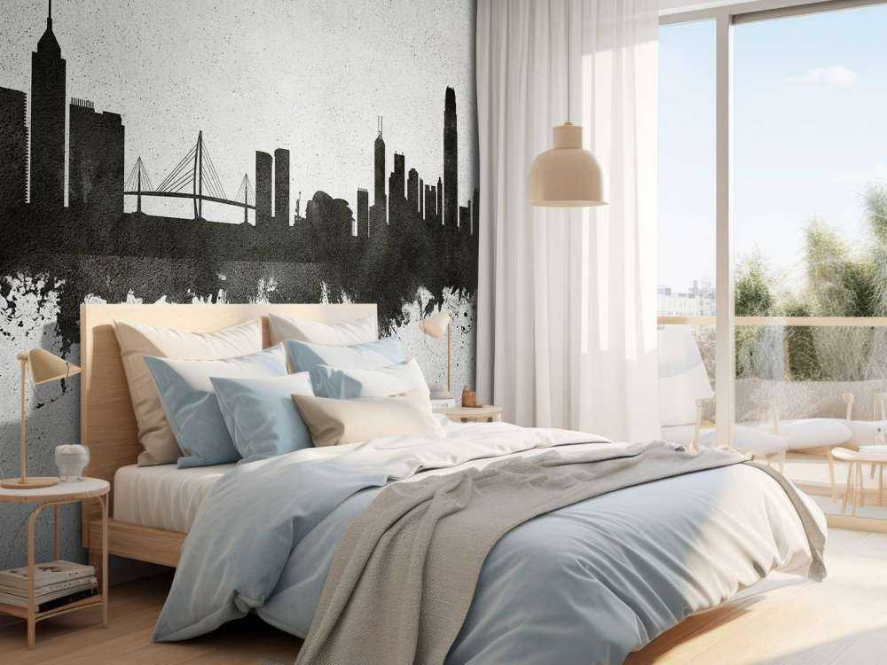 Aquarell-Skyline, Hongkong
