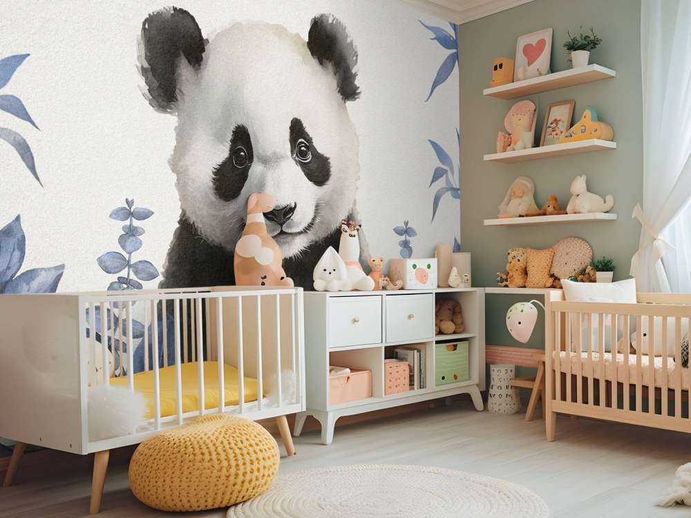 Kleiner Panda im Dschungel blau