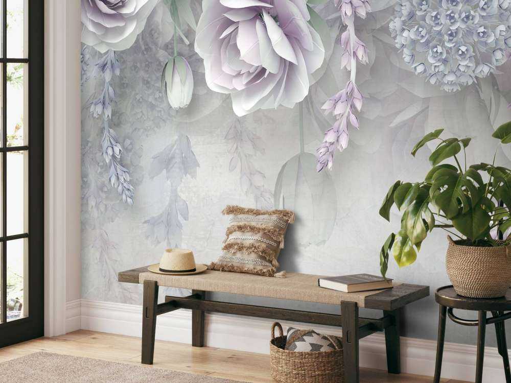Wand aus Blumen
