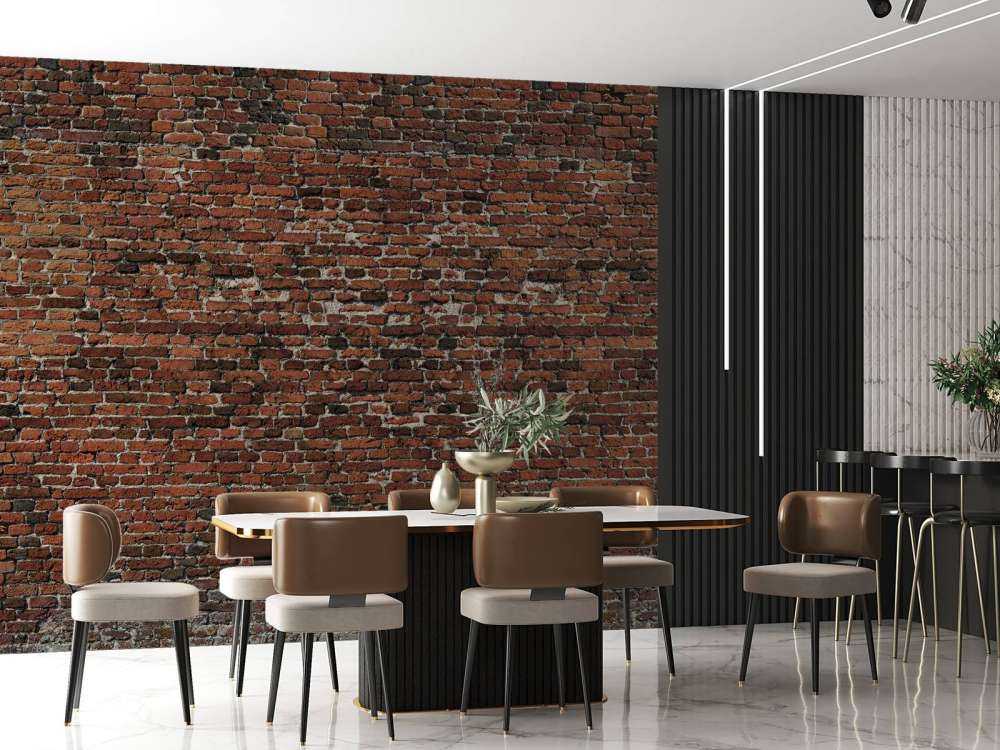 Alte restaurierte Ziegelwand