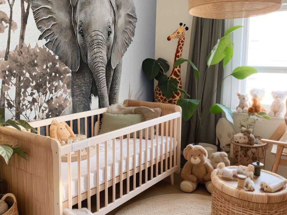 Elefantenbaby im Dschungel taupe