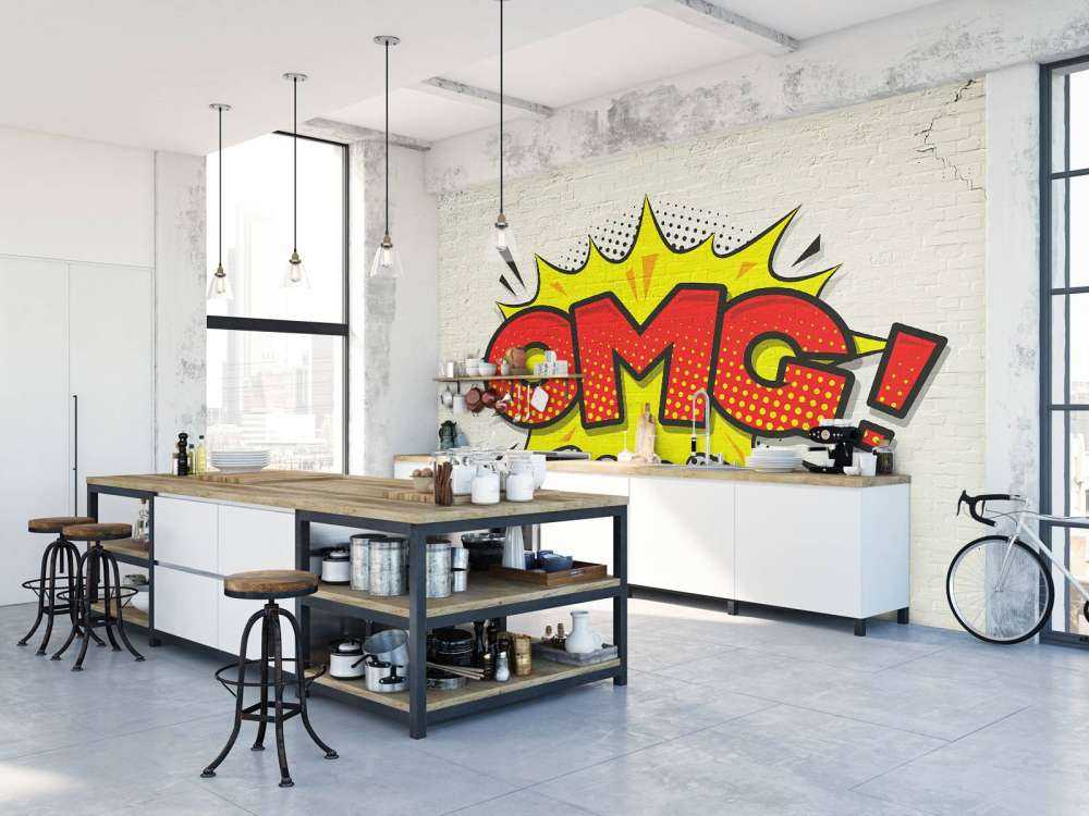 Farbiges Graffiti an der Wand