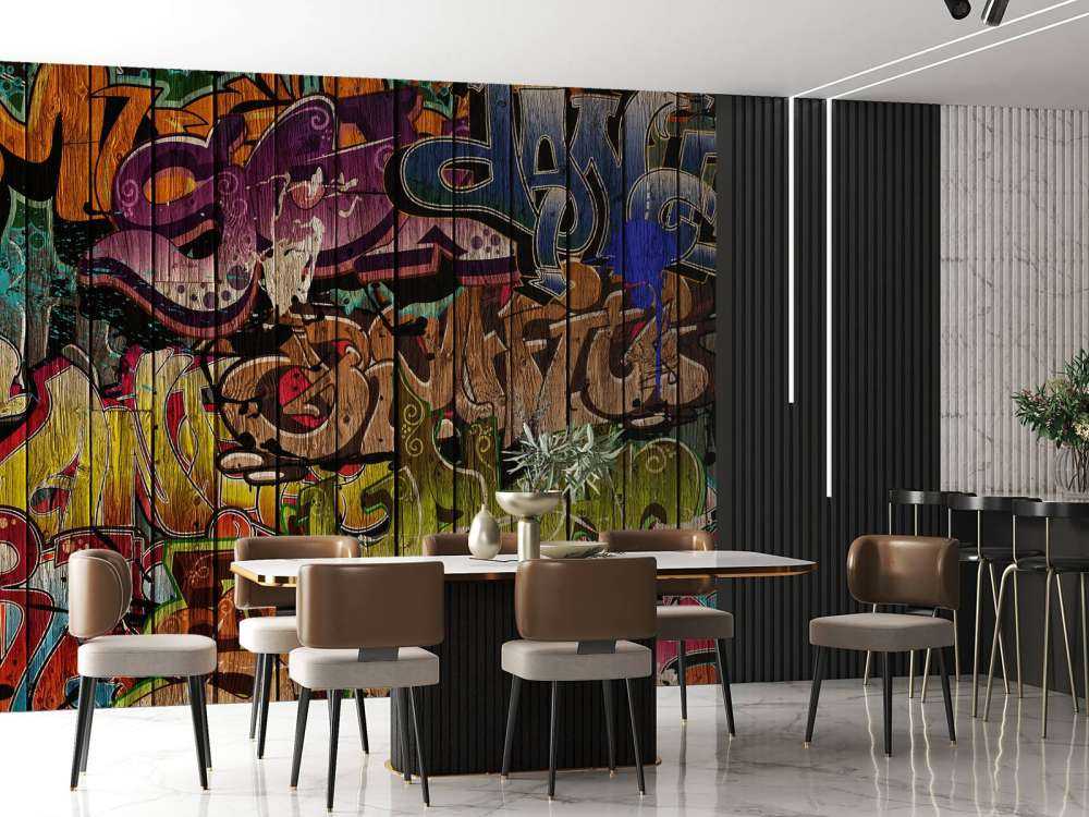 Graffiti auf Holz