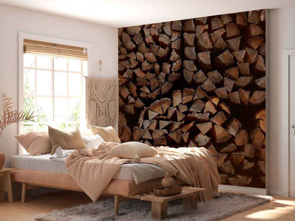 Runde Holzstapel