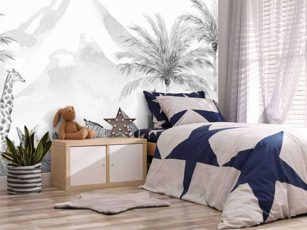 Dschungeltiere in schwarz-weiß