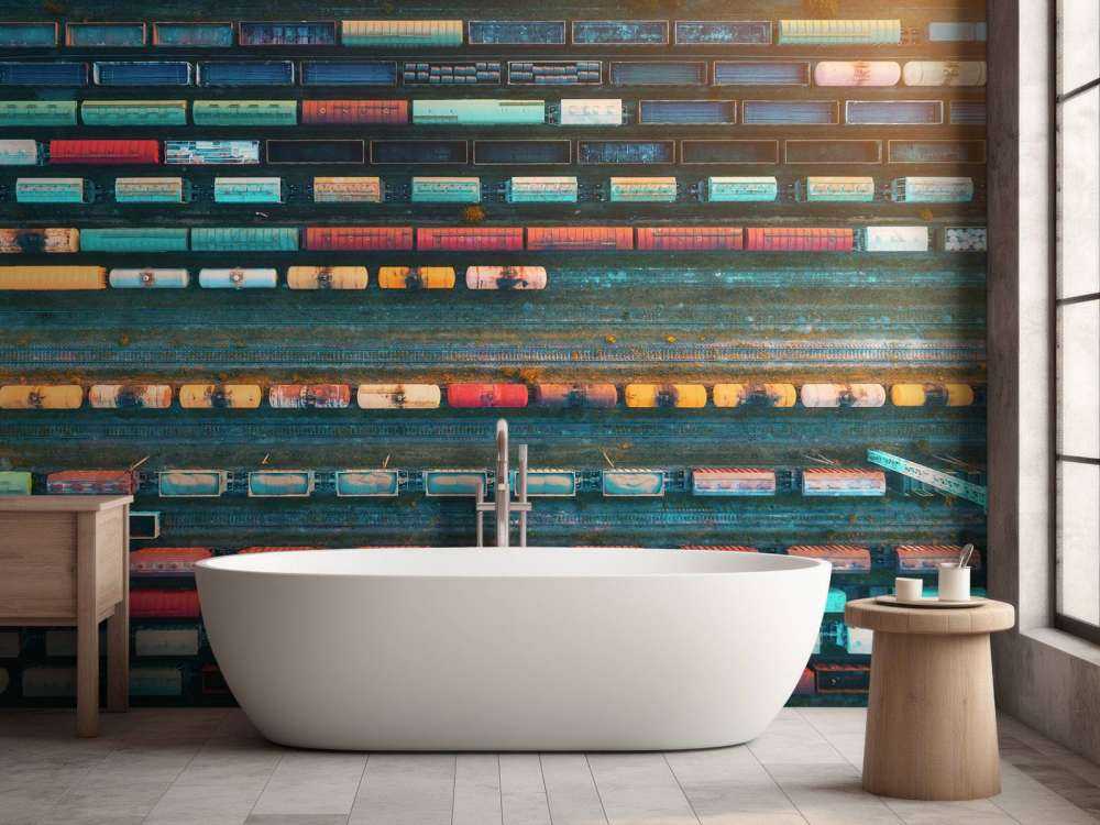 Drohnenansicht Güterwagen