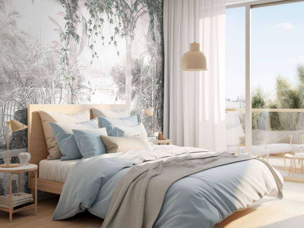 Tropische Bäume und Blätter