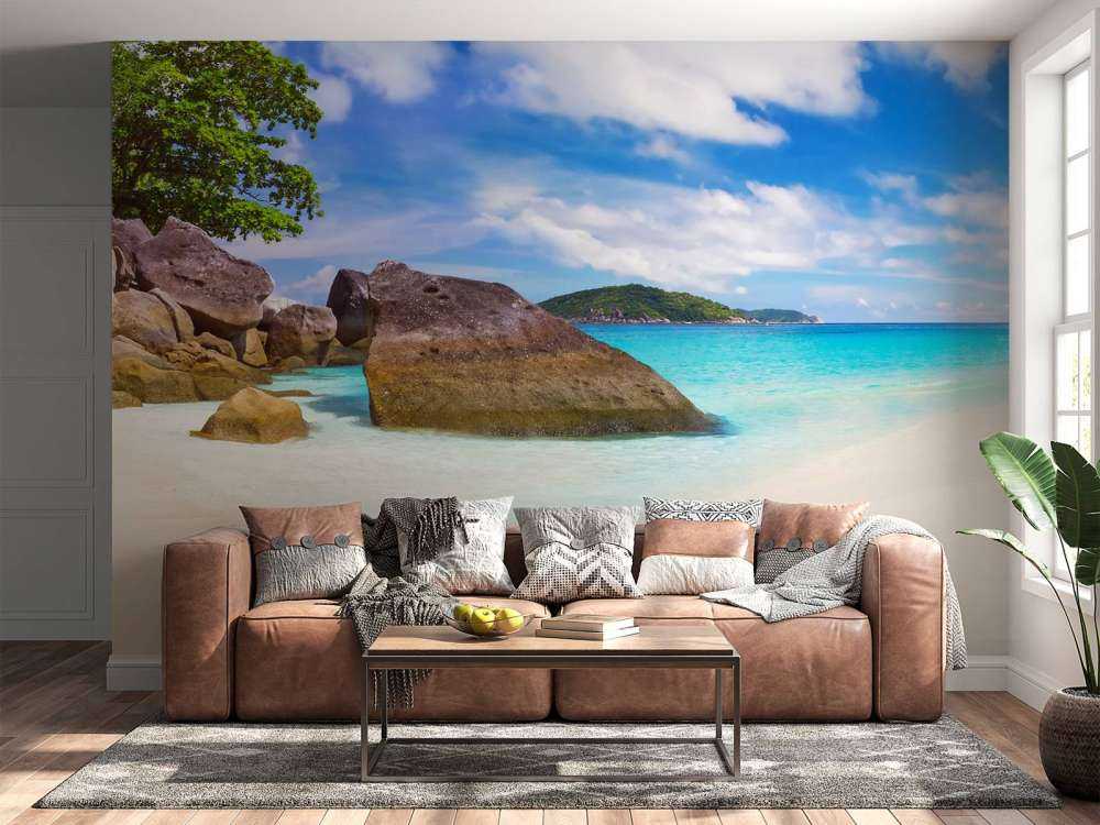 Panoramafoto eines tropischen Strandes