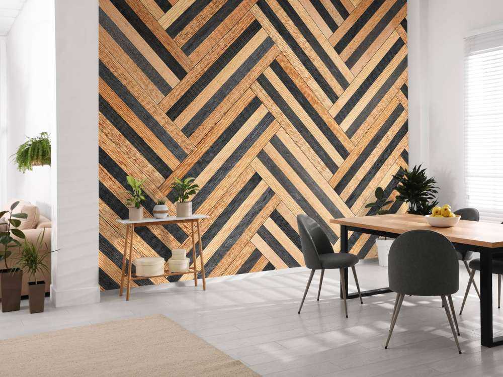 Fischgrätenmuster aus Holz