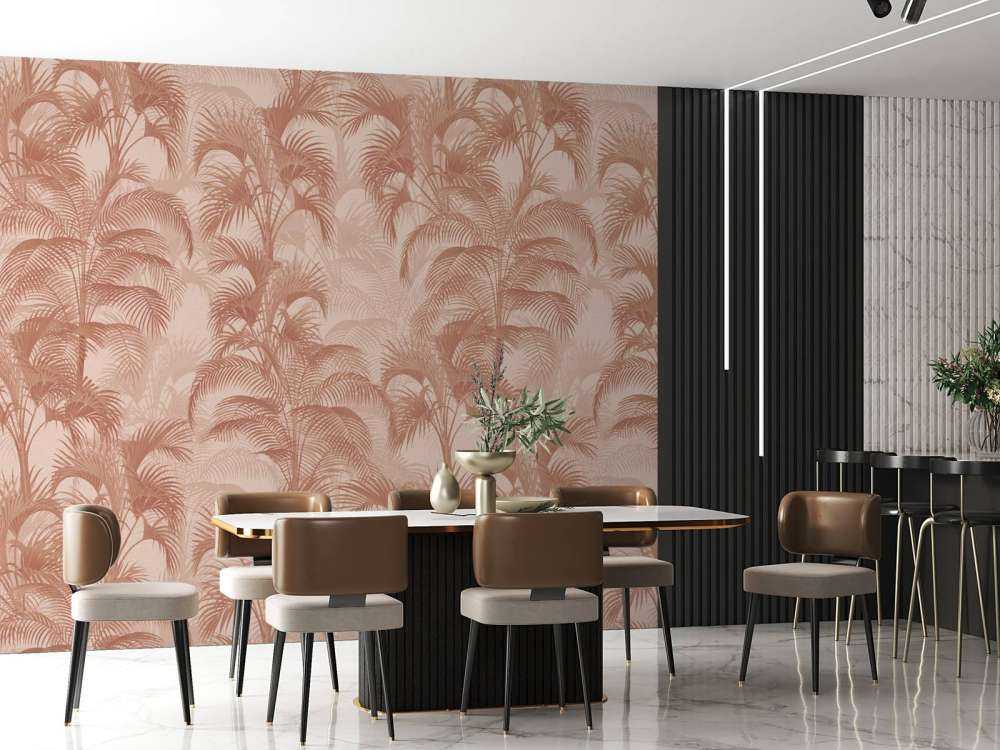 Tropische Palmen im Vintage-Stil - Terrakotta