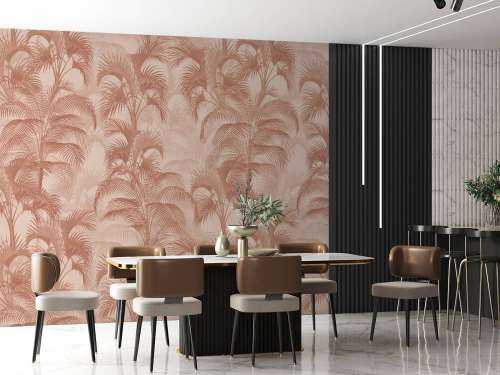 Tropische Palmen im Vintage-Stil - Terrakotta