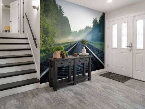Eisenbahnschienen durch den Wald