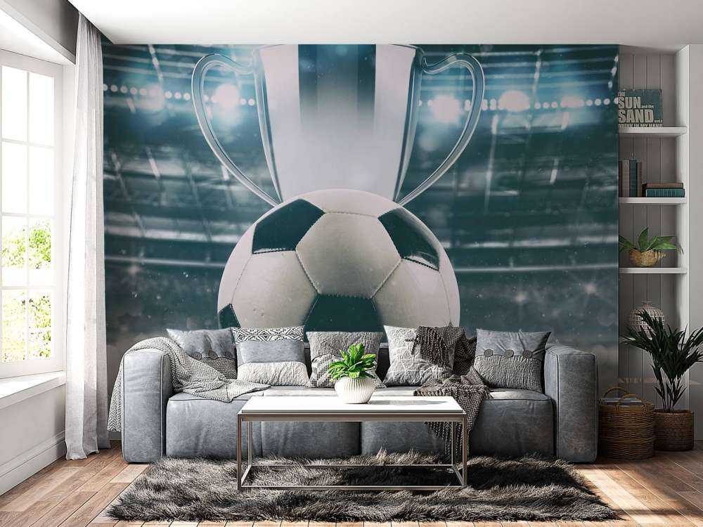 Fußball mit Pokal