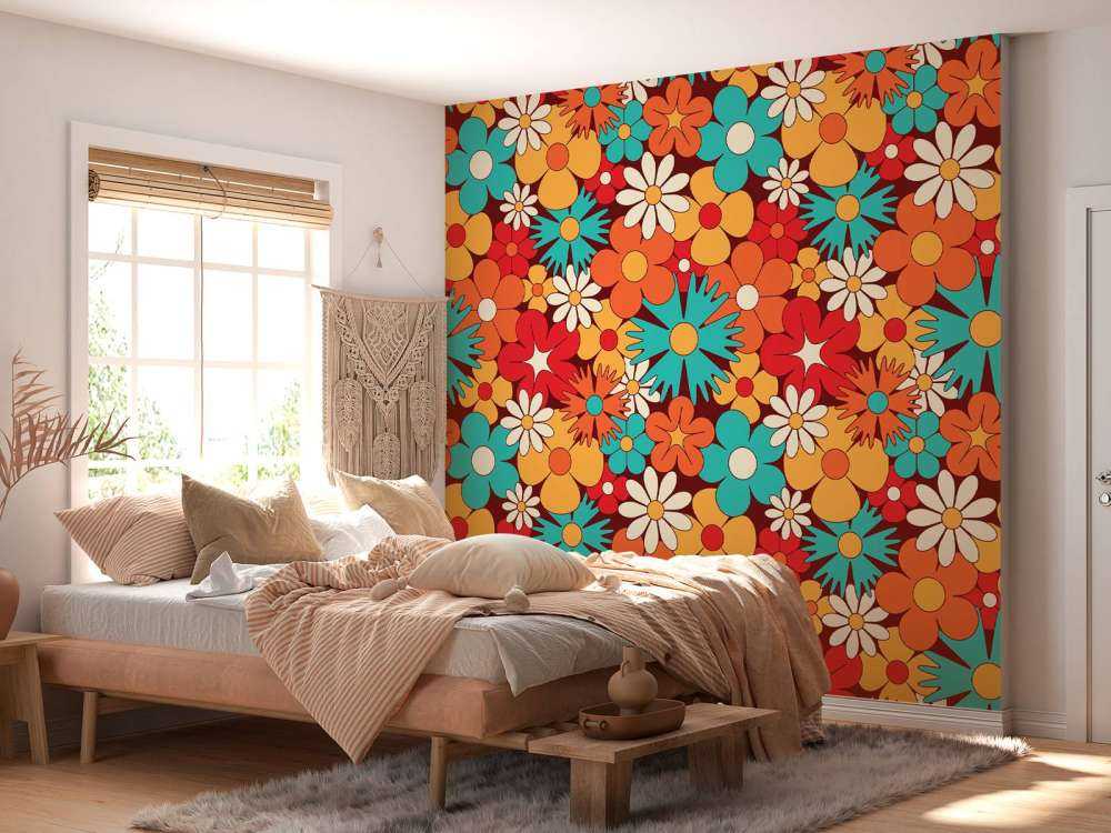 Fröhliche Retro Blumen