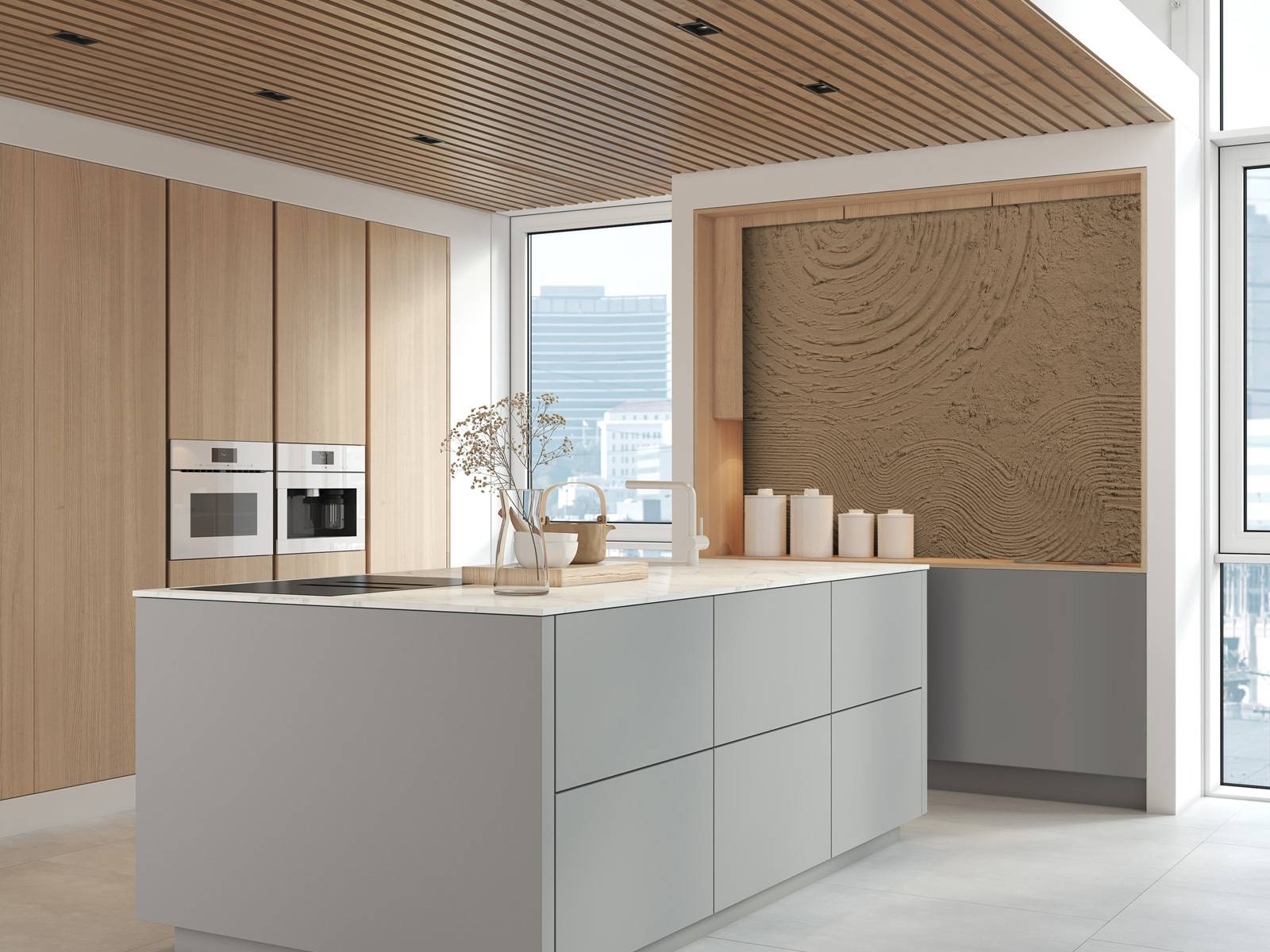 Organische Formen und Linien in Goldbraun