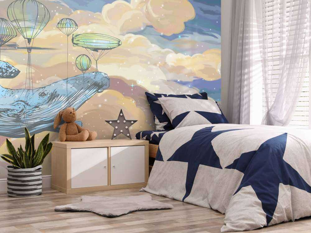 Wal mit seinen Heißluftballons