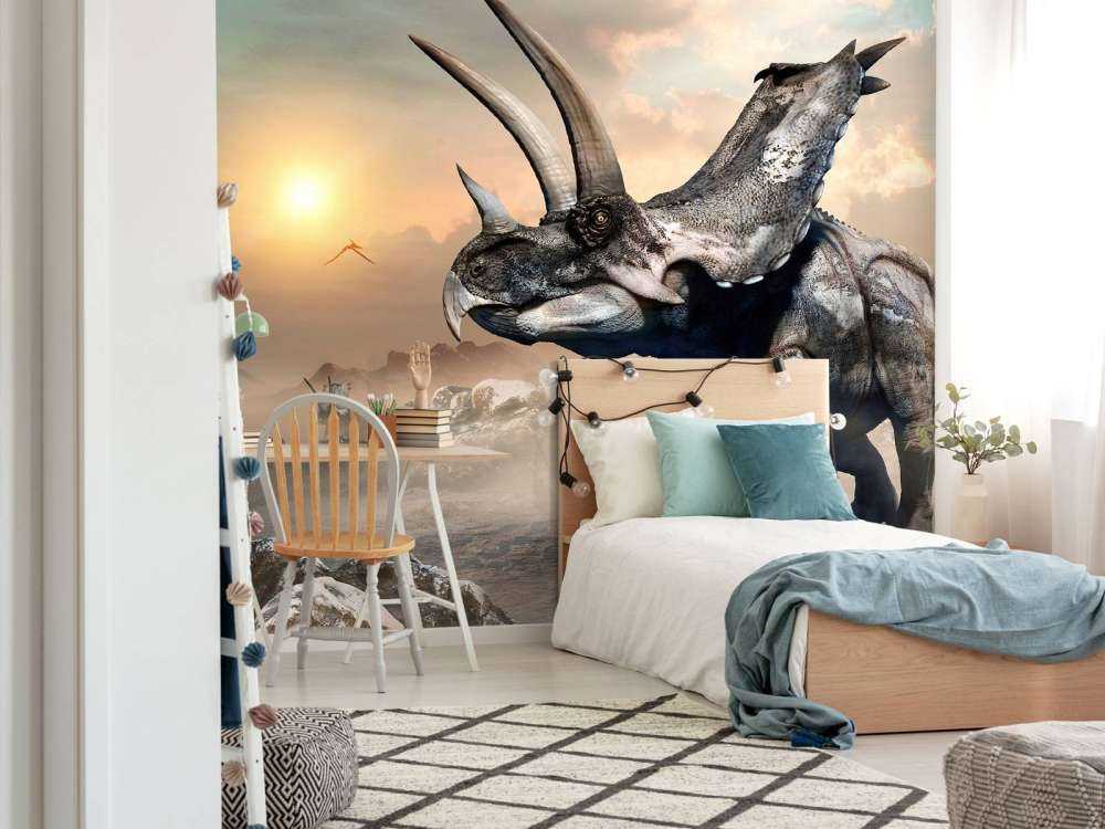 Dinosaurier im Morgennebel